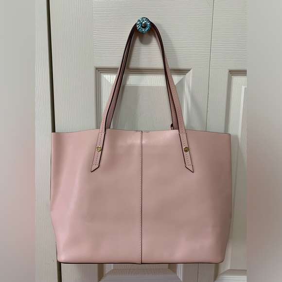 J.Crew Blush Pink Leather Tote & Matching Wallet 100% Genuine Leather - Picture 1 of 16